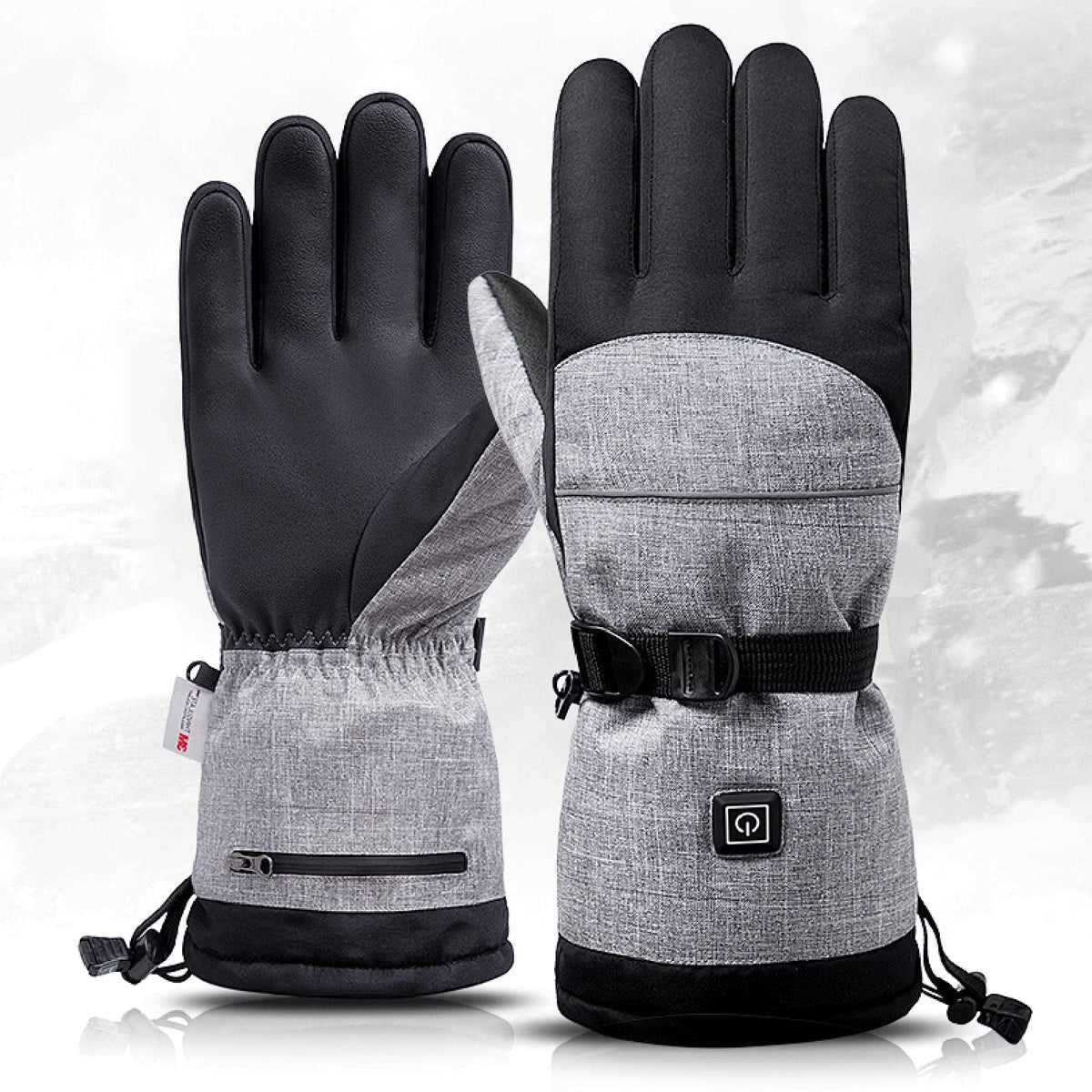 Battery-Powered Heated Winter Gloves with Touchscreen Fingers & 3 Temperature Settings for Skiing, Outdoor Work