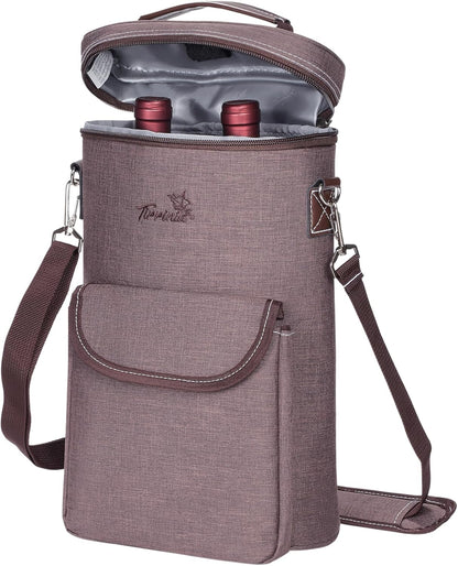 Sac de transport isotherme pour vin avec design rembourré | Glacière étanche pour voyages et fêtes