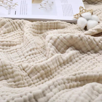 Lightweight Cotton Gauze Throw Blanket – Breathable Summer Layer for Bed, Couch & Chair – Natural Organic Fabric – Soft All-Season Cover