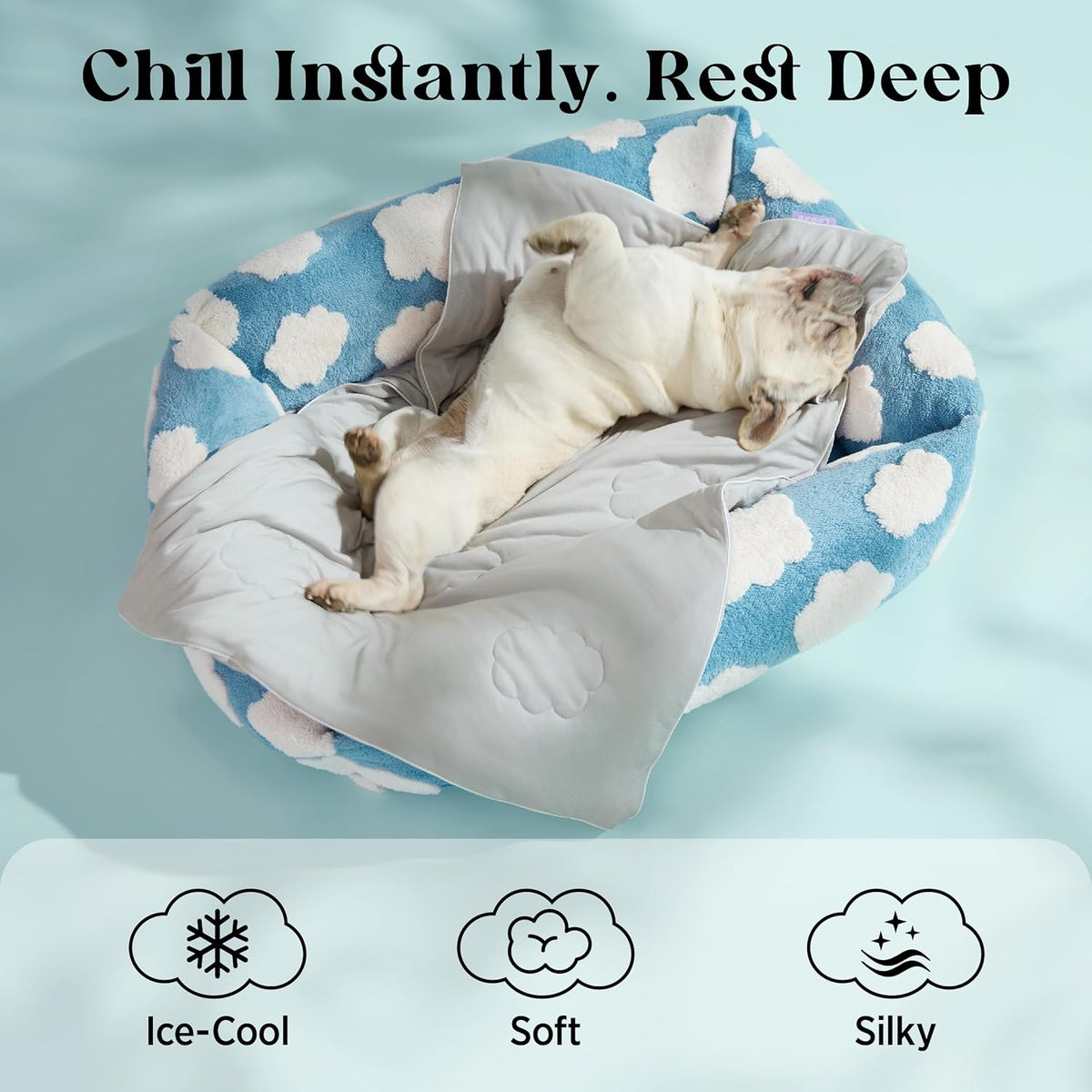 Collection Animaux Confort | Couverture rafraîchissante pour chiens avec Q-MAX>0,4 | Plaid d'été lavable pour le confort par temps chaud