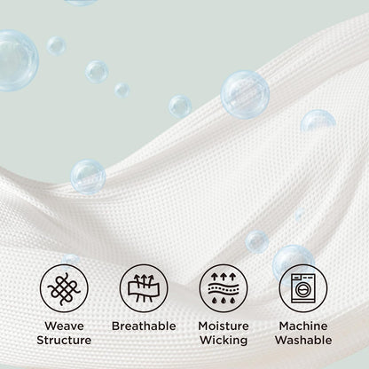 Couverture Ortekor Cozy Comfort | 100 % coton avec tissage gaufré | Légère et respirante pour une utilisation toute l'année