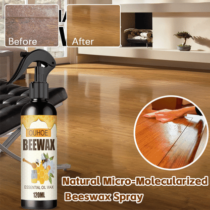 Furniture Polish Spray with Pure Beeswax for Wood Care – Restores Shine & Removes Buildup on Cabinets, Tables, Chairs – Non-Toxic Formula