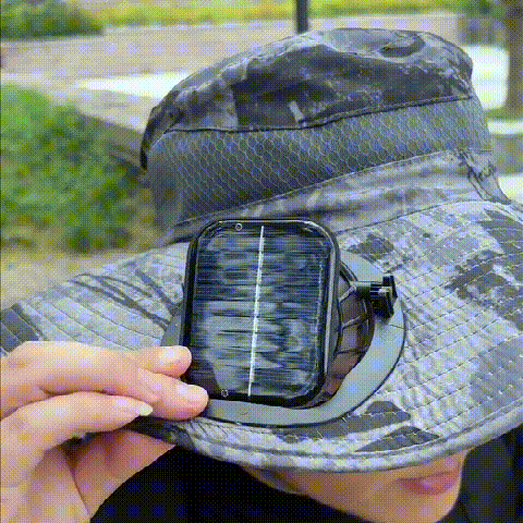 Solar Breeze | Solar Powered Fan Hat with Adjustable Size & Dual Power Design | Stay Cool Outdoors
