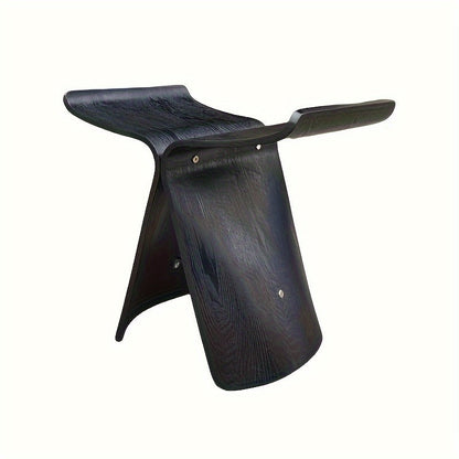 Solid Wood Butterfly Stool – Compact Accent Seat for Entryway, Living Room & Home Office