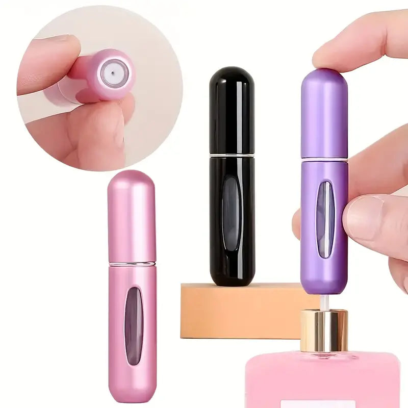 Travel Fragrance Atomizer Bottle with Easy Refill System for Purse or Gym Bag – Leak-Proof 8mL Scent Holder for Daily Touch-Ups and On-the-G