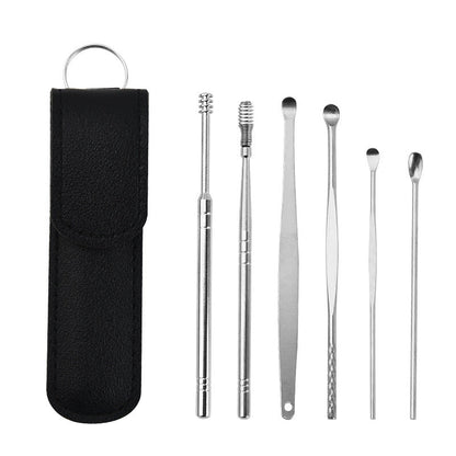 Stainless Steel Ear Cleaning Tool Set with Portable Case for Safe Wax Removal | Reusable Earwax Remover Kit for Adults and Kids | Profession