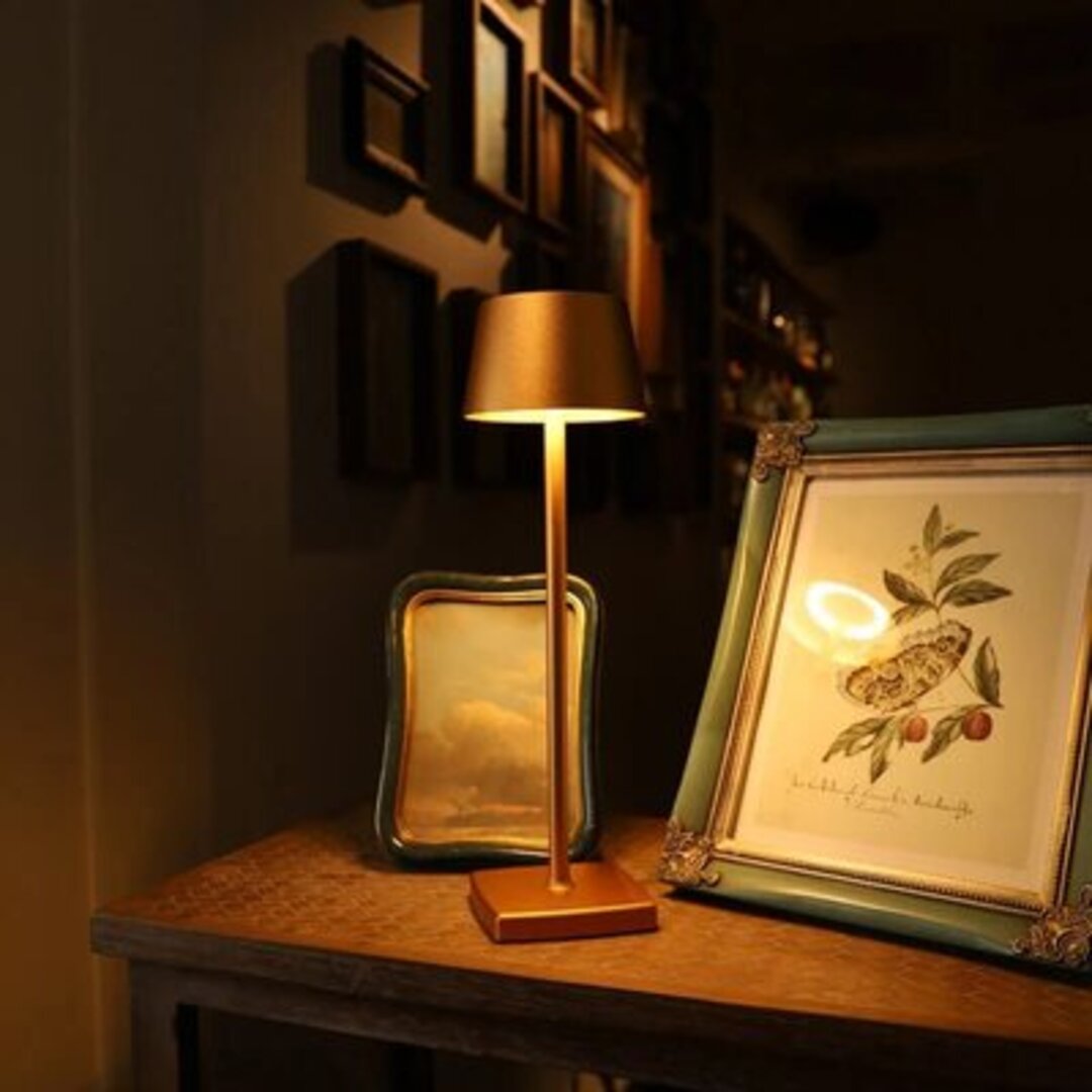 Rechargeable LED Touch Table Lamp with 3-Level Dimmer | Cordless Portable Desk Light for Indoor & Outdoor Use | IP54 Waterproof Metal Lamp