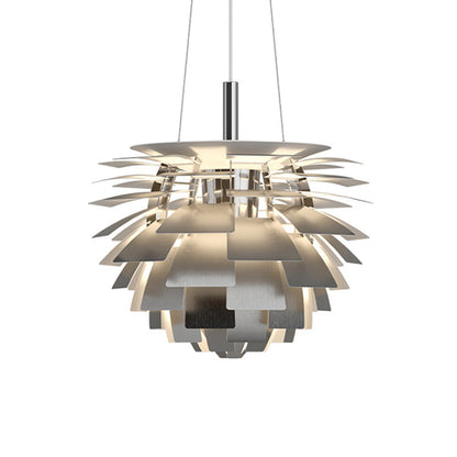 Layered Metal Fixture 19 in Wide Warm White E27 Socket Adjustable Height Kitchen Island Dining Room Cord Suspended Overhead Lighting Texture