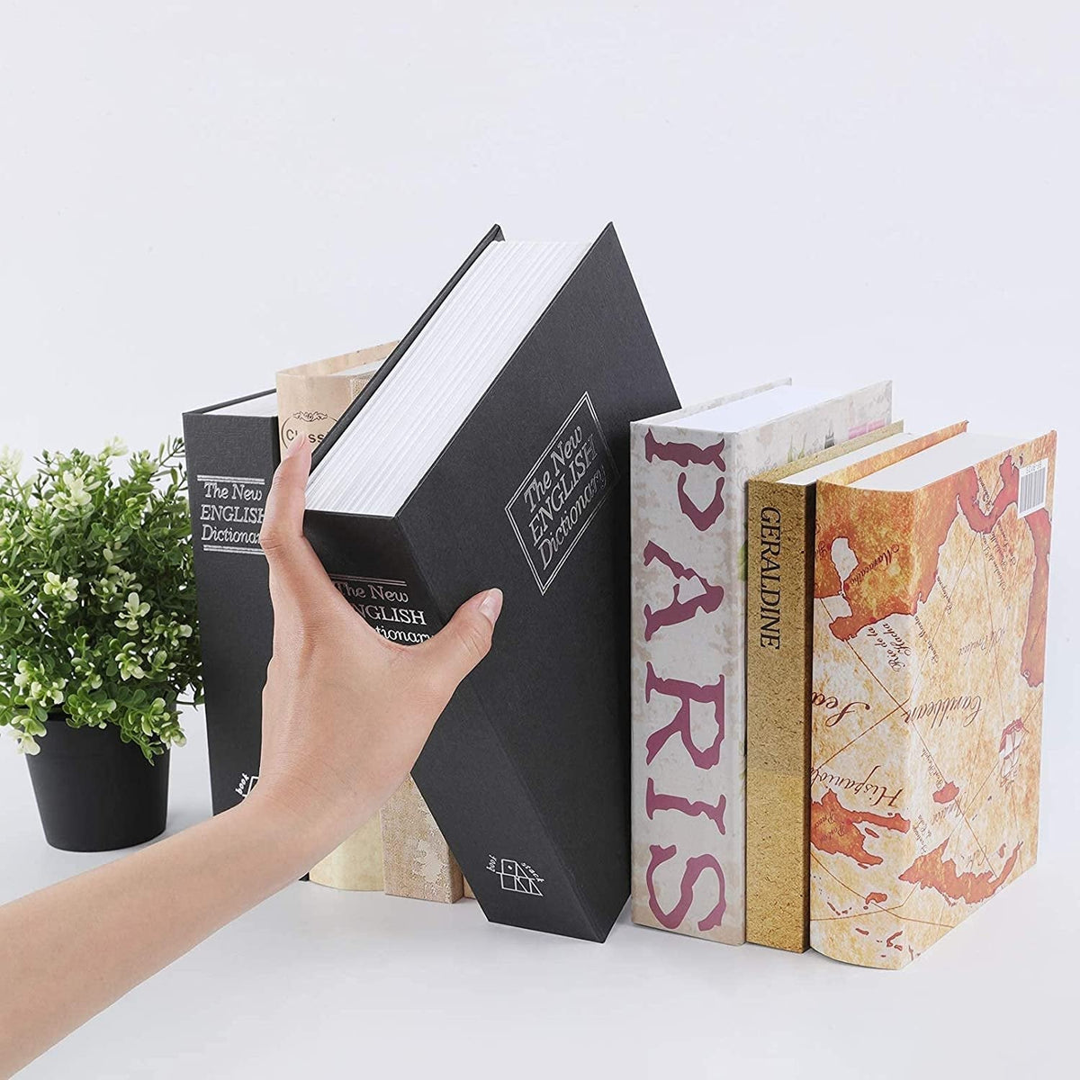 Book Safe with Combination Lock, Small Lock Box for Cash, Small Safe Box for Jewelry, Diversion Book Safe with Key Lock