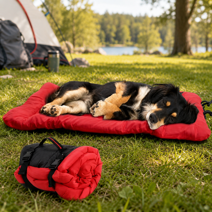 Ortekor Portable Outdoor Dog Bed for Camping &Car Travel - Roll-Up Mat for Clean, Comfortable Rest