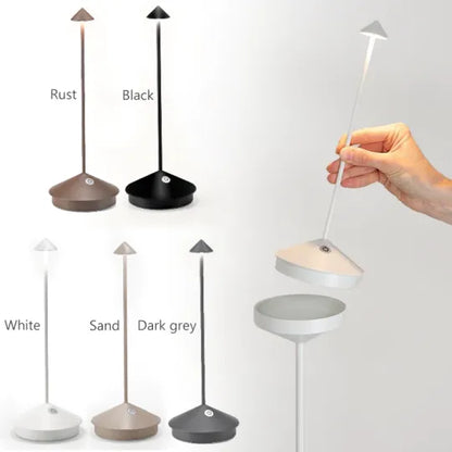 Lampe d'accentuation LED sans fil, 30 cm de haut, rechargeable sur batterie, intensité réglable, lumière chaude, structure en métal, pour patio, salle à manger ou table de chevet