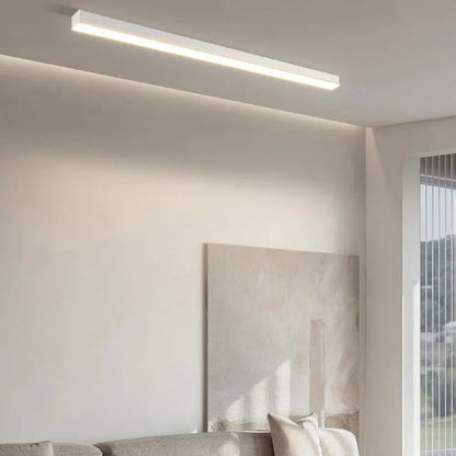 Plafonnier LED linéaire à montage encastré de 47 pouces, luminaire noir pour chambre, salon, couloir, éclairage domestique minimaliste contemporain