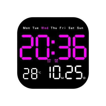 Desktop Alarm Clock with Remote Control, Temperature Display & Adjustable Brightness for Bedroom, Office