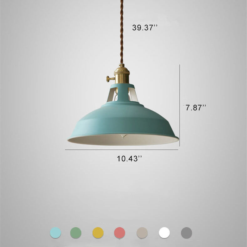 Metal Shade Hanging Lamp E26 Socket Adjustable Height Iron Fixture for Kitchen Island Dining Table Bar Counter Restaurant Café Living Room