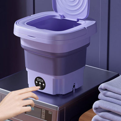 Compact Folding Washing Machine for Apartments, Dorms & Travel - Space-Saving Manual Laundry Washer with Water Filtration