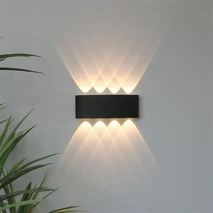 Weatherproof Sconce Fixture 8 in LED Up-Down Beam Black White for Exterior Front Door Hallway Patio Garden Modern Aluminum IP65 Architecture