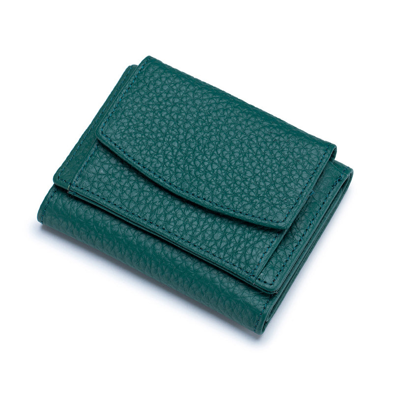Compact RFID Blocking Leather Wallet for Women – Snap-Close Coin Purse with Card Slots & RFID Shield for Everyday Carry