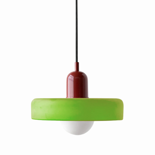 Glass Disc Pendant Light with Adjustable Cord – Modern Ceiling Fixture for Dining Room, Kitchen Island & Living Room