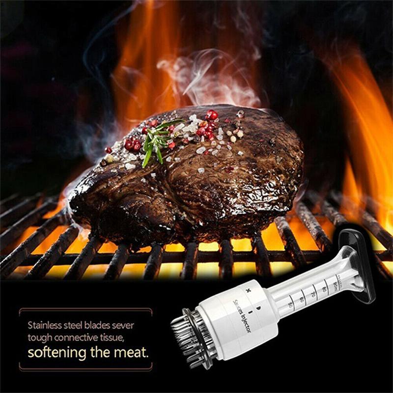 Kit seringue à marinade avec aiguilles pour barbecue, dinde et poitrine de bœuf - Acier inoxydable