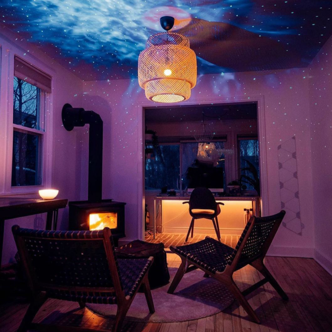 Starry Night Sky LED Projector with Bluetooth Speakers & Remote Control for Bedroom Ceiling Walls