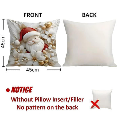 Crescent Christmas Pillow Covers - Velvet, Set of 4 with Holiday Designs