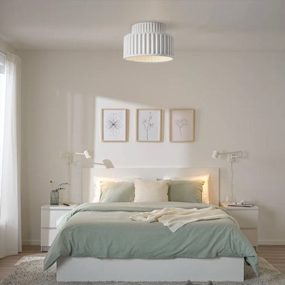 Plafonnier encastré en résine, douille E27, abat-jour texturé blanc pour cuisine, chambre, couloir, style moderne, minimaliste et scandinave à profil bas