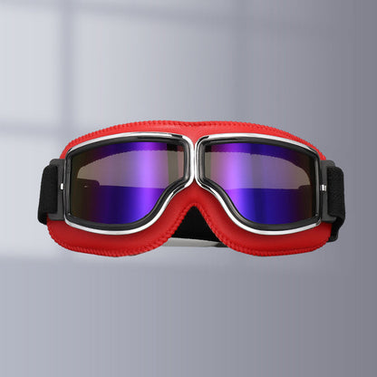 Retro Motorcycle Goggles with Adjustable Strap, UV Protection & Impact-Resistant Polycarbonate Lens for Riding, Cycling & Outdoor Use