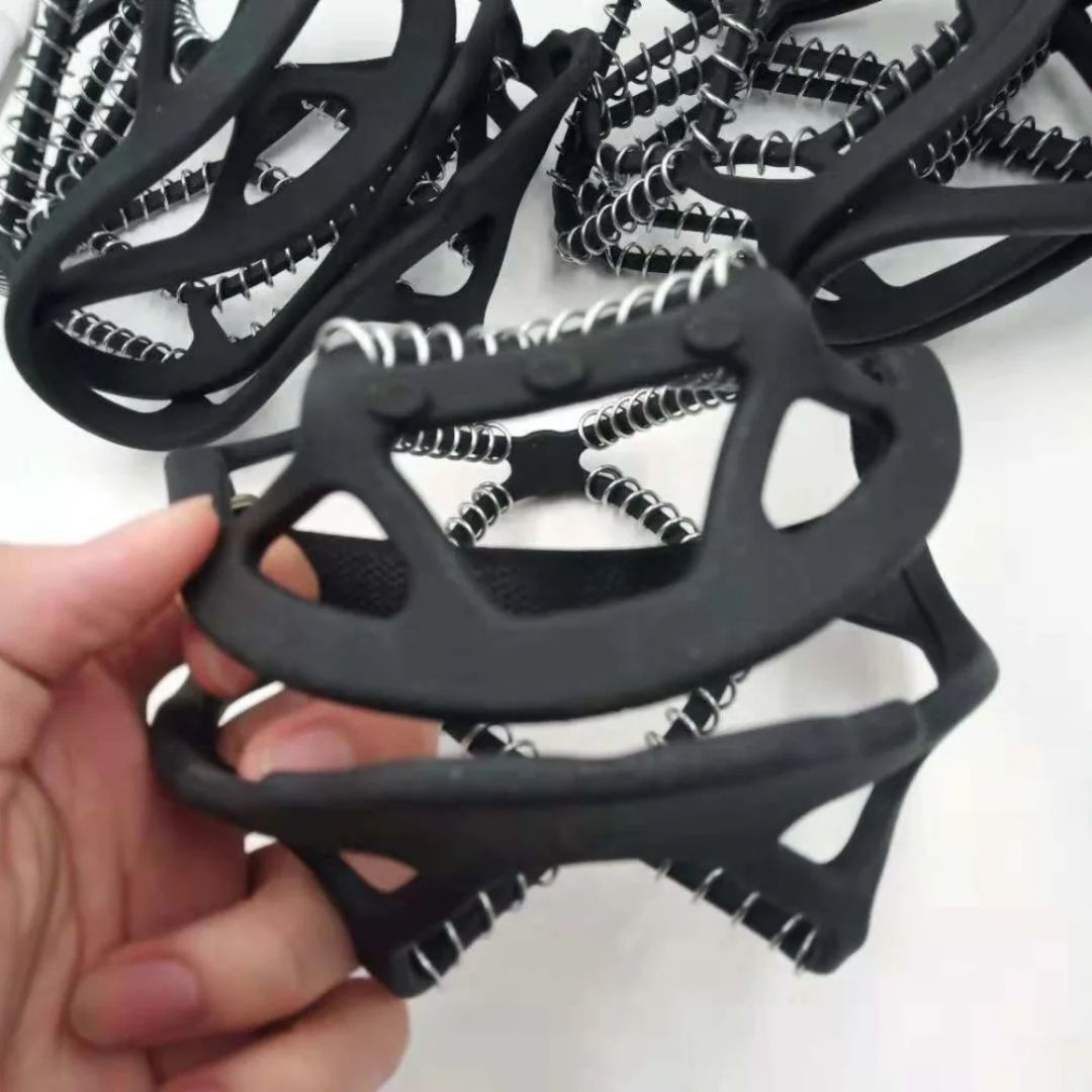 Ice Traction Cleats with Steel Coils for Snow & Ice Walking – Winter Shoe Grips for Men & Women