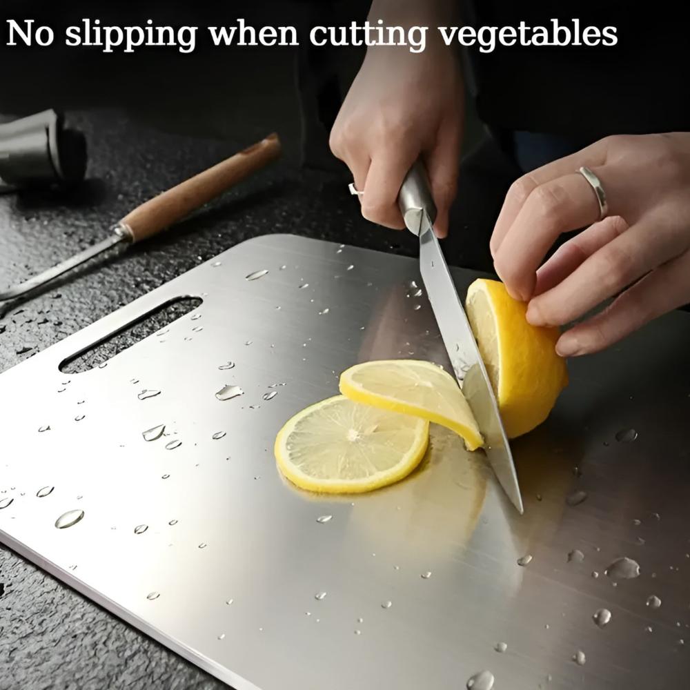 Stainless Steel Cutting Board for Kitchen – Antibacterial Non-Porous Food Prep Surface – Dishwasher Safe