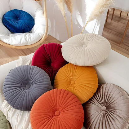 Pavo Plush Cushion - Pumpkin Shape, Soft Polyester
