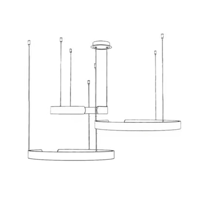Plafonnier LED circulaire à anneau en aluminium de 20 po, hauteur réglable pour îlot de cuisine, salle à manger et hall d'entrée, luminaire suspendu moderne en forme de halo, économe en énergie