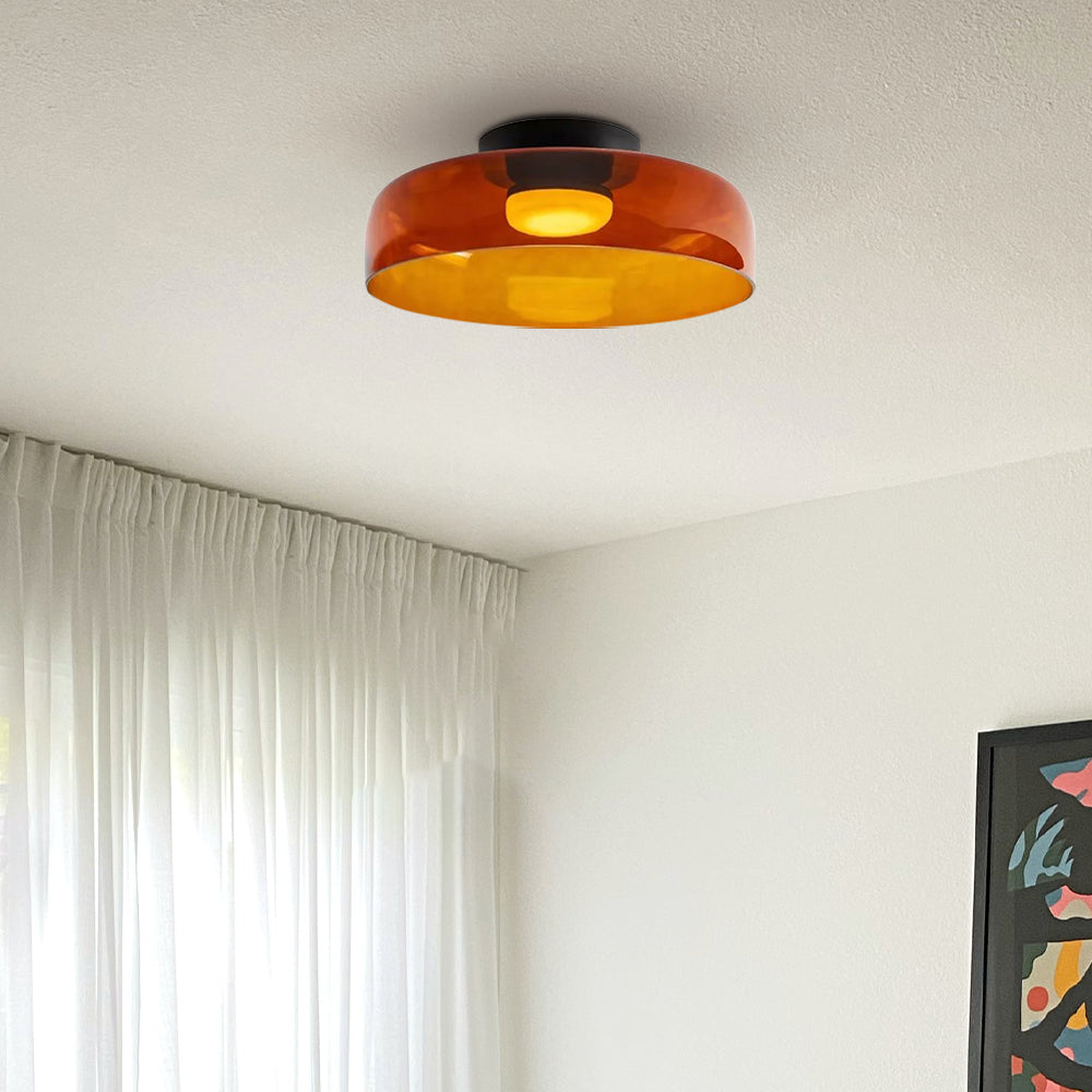 Layered Glass Ceiling Light Modern Multi-Tier Flush Mount Fixture with LED Hardwired for Kitchen Dining Room Bedroom Living Room