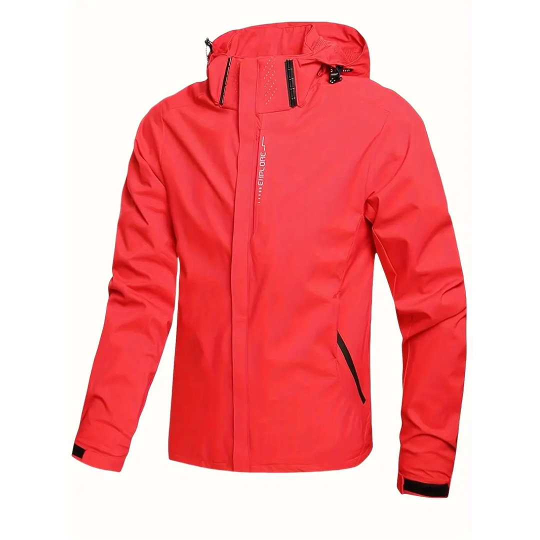 Veste de pluie légère zippée à capuche – Coupe-vent respirant pour homme