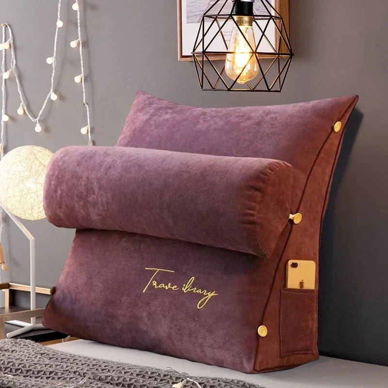 Coussin compensé pour lit avec soutien cervical réglable – 45,7 x 45,7 x 20,3 cm, coussin de dossier en élasthanne, oreiller de lecture ergonomique pour regarder la télévision sur canapé ou au lit