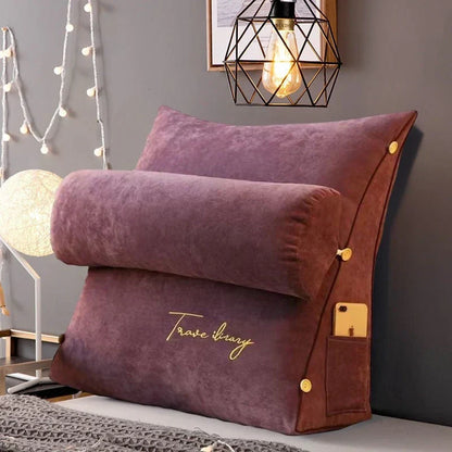Coussin compensé pour lit avec soutien cervical réglable – 45,7 x 45,7 x 20,3 cm, coussin de dossier en élasthanne, oreiller de lecture ergonomique pour regarder la télévision sur canapé ou au lit