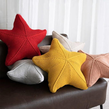 Sandy Cushion - Hand-Knitted, Nautical Starfish Design