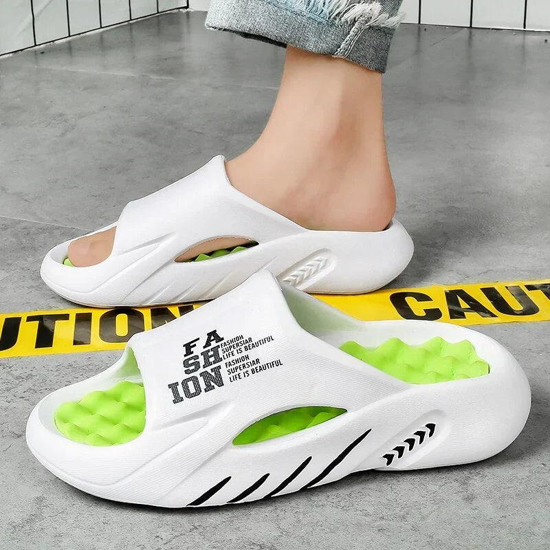 Cushioned Arch Support Slide Sandals for Women & Men with Textured Footbed Relief for Plantar Fasciitis Indoor Outdoor Open Toe Adjustable