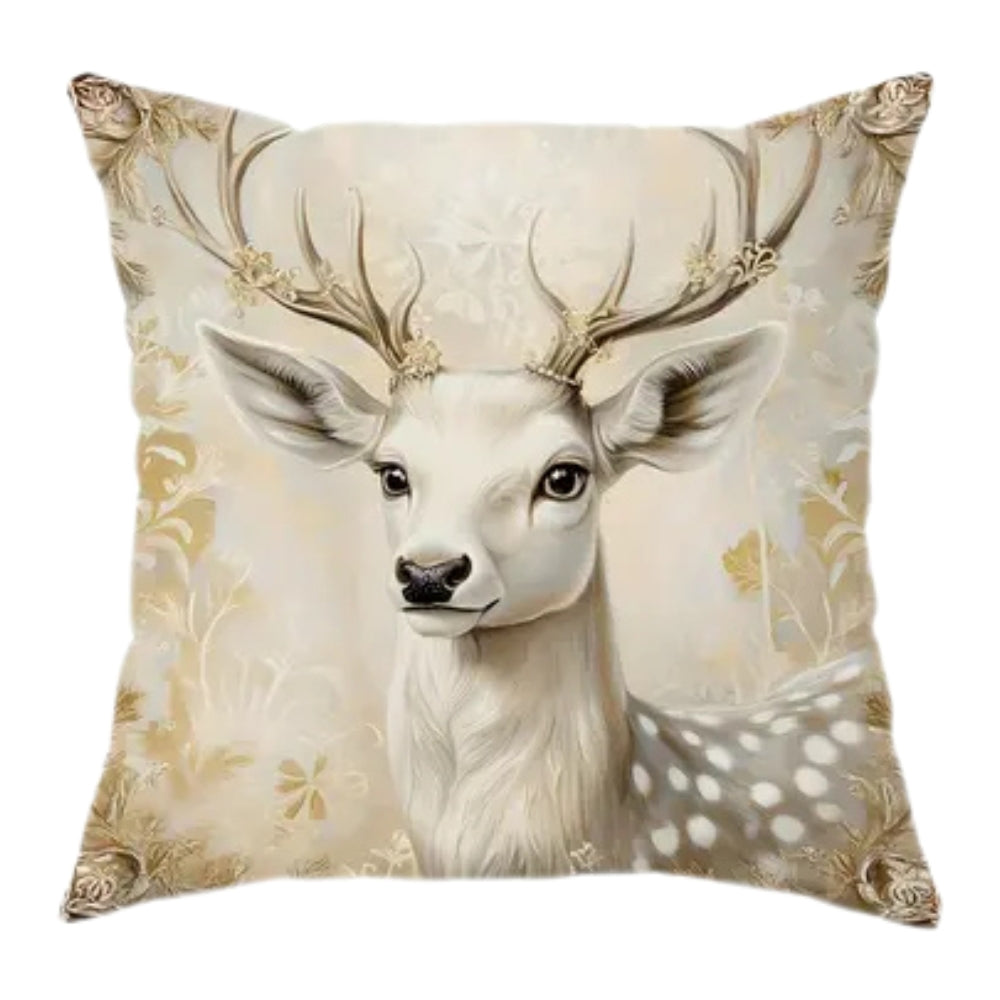 Holiday Throw Pillow Covers Set | Festive Velvet Decorative Cases with Santa, Reindeer & Tree Designs | 18x18 Inch Soft Zippered Cushion
