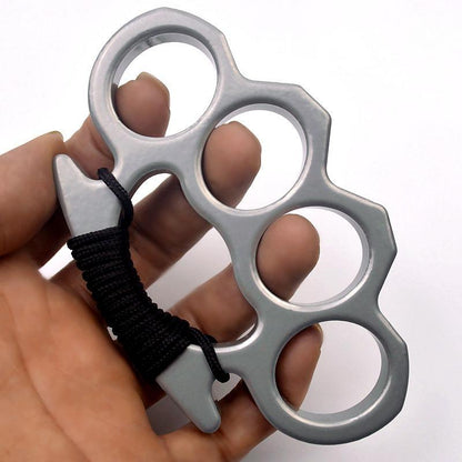 Compact Metal Self-Defense Knuckle Ring for Personal Safety and Emergency Glass Breaking