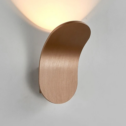 Curved Metal LED Wall Sconce – Iron Finish with Adjustable Light Temperature for Bedroom, Hallway & Living Room