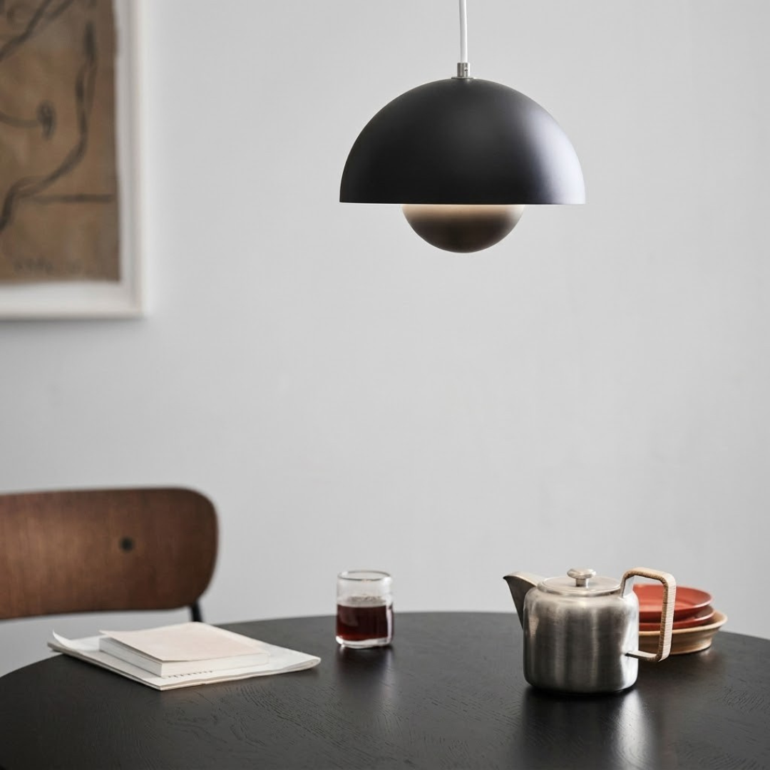 Hanging Planter Light Fixture with Built-In Pot for Indoor Plants & Modern Scandinavian Farmhouse Decor