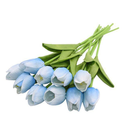 10-Piece Fake Tulips Silk Flowers