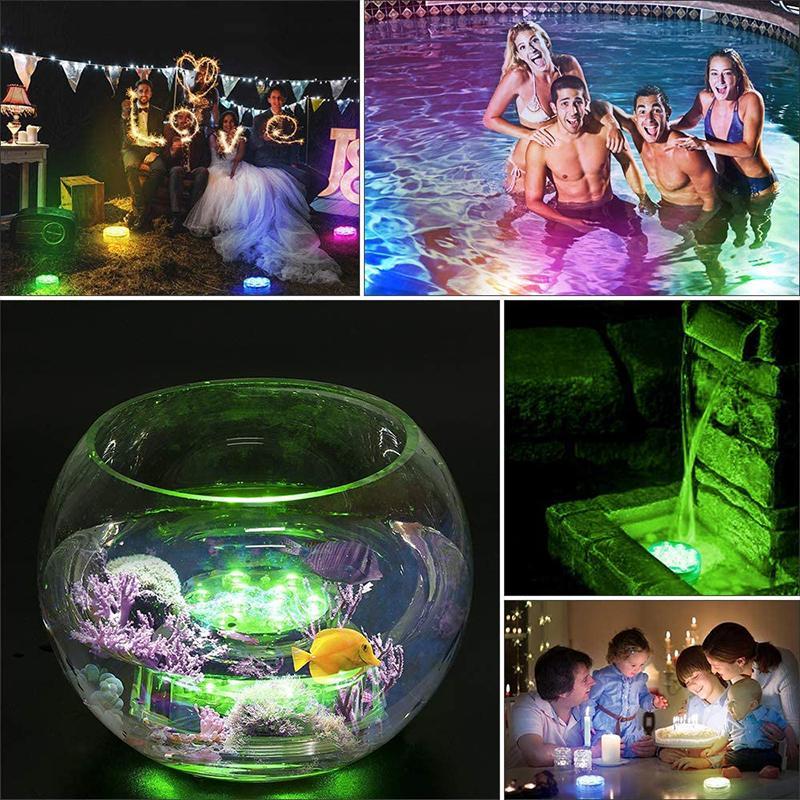 Submersible LED Pool Light with Remote Control, Waterproof Magnetic Suction Cup Underwater RGB Color Changing Accent Lighting for Pools
