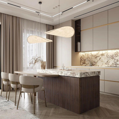 Woven Silk Shade Hanging Lamp White 16-31 in Adjustable Cord Warm Ambient Glow for Dining Room Bedroom Living Room Modern Minimalist Ceiling