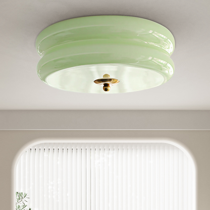 Plafonnier LED encastré rond avec 3 températures de couleur, verre et métal, 5 po de hauteur, pour chambre, salle à manger, cuisine, interrupteur Kelvin réglable