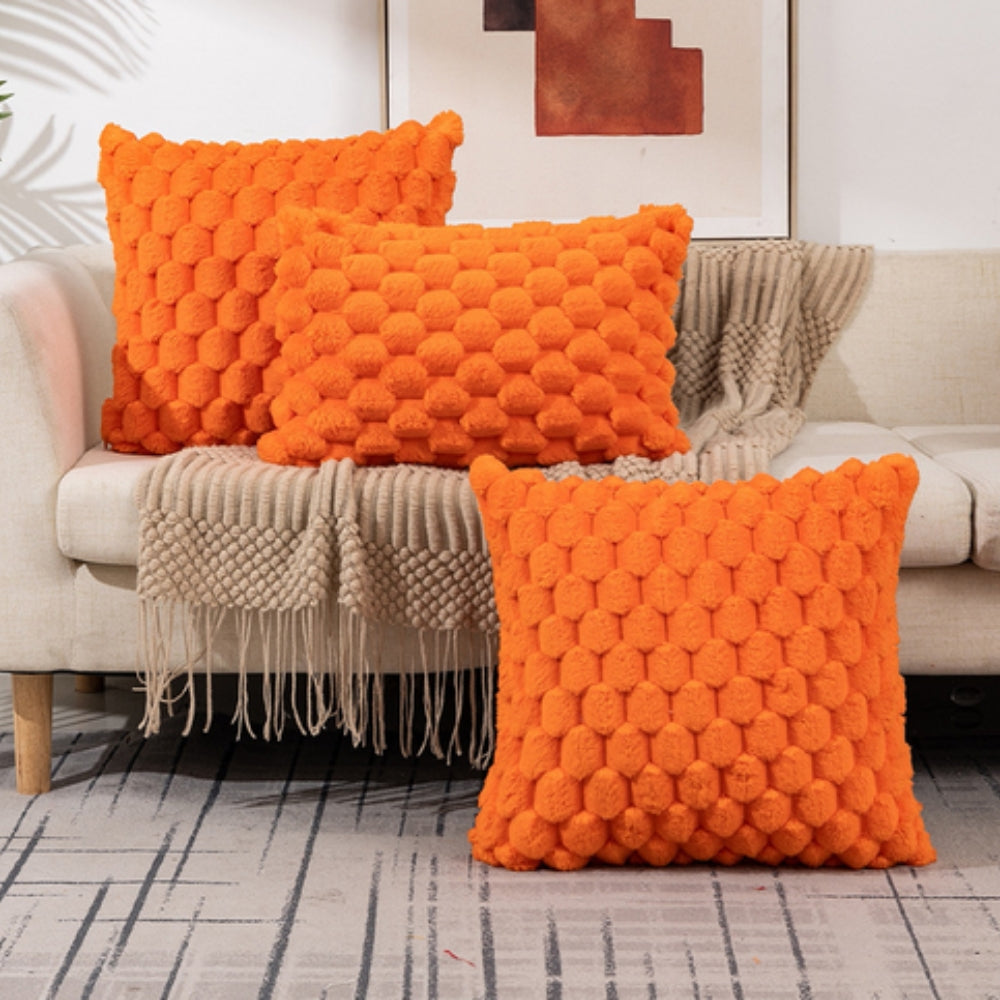 Raised Textured Throw Pillow Cover Blush Tone Zip-Close Blend Fabric for Living Room Bedroom Couch Seating Neutral Home Accents