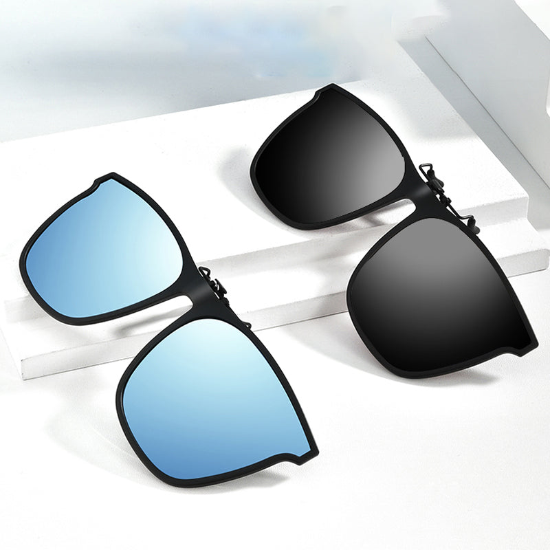 Magnetic Clip-On Polarized Sunglasses Adapter for Prescription Glasses UV Protection Flip-Up Lenses Driving Eyewear Accessory for Eyeglasses