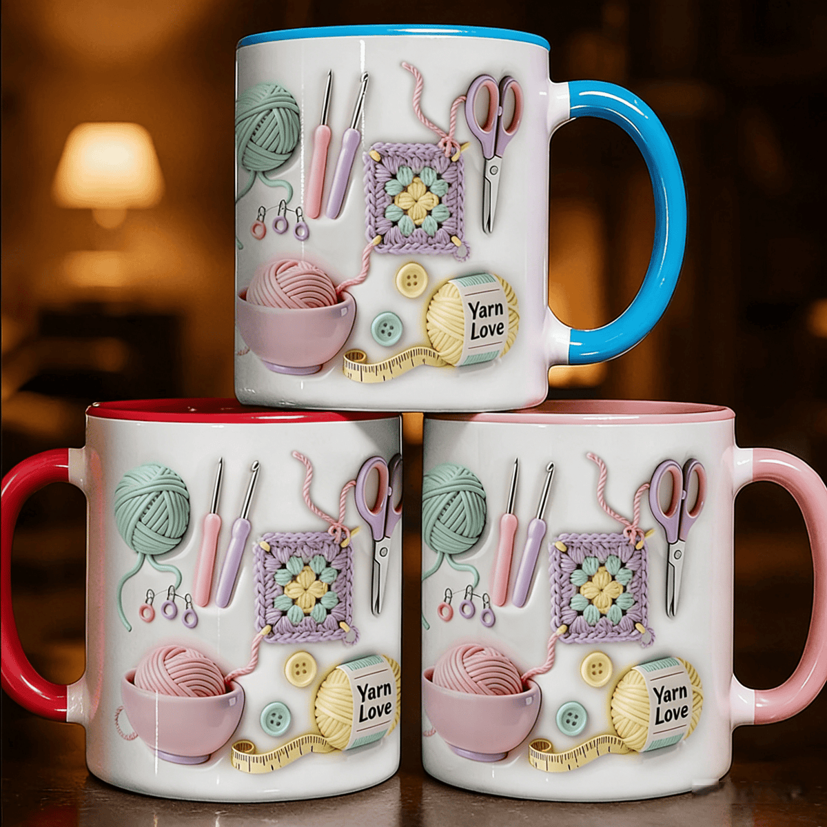 Ceramic Mug with Crafting Design for Coffee & Tea – Dishwasher Safe Mug for Makers & Hobbyists