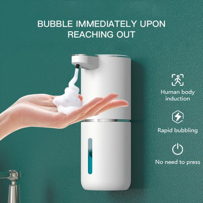 USB Rechargeable Hands-Free Foam Dispenser with Motion Sensor for Sink Counter Kitchen Bath | 13 fl oz Wall-Mount Hygiene Station for Modern