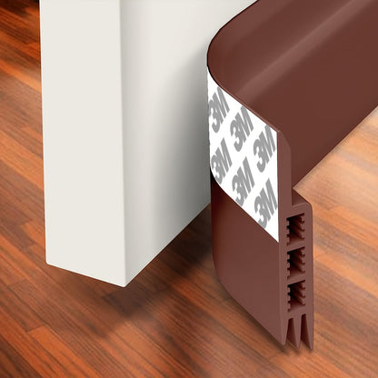 Silicone Door Draft Stopper with Adhesive Backing for Energy Savings & Noise Reduction | Under Door Seal Strip for Home Insulation